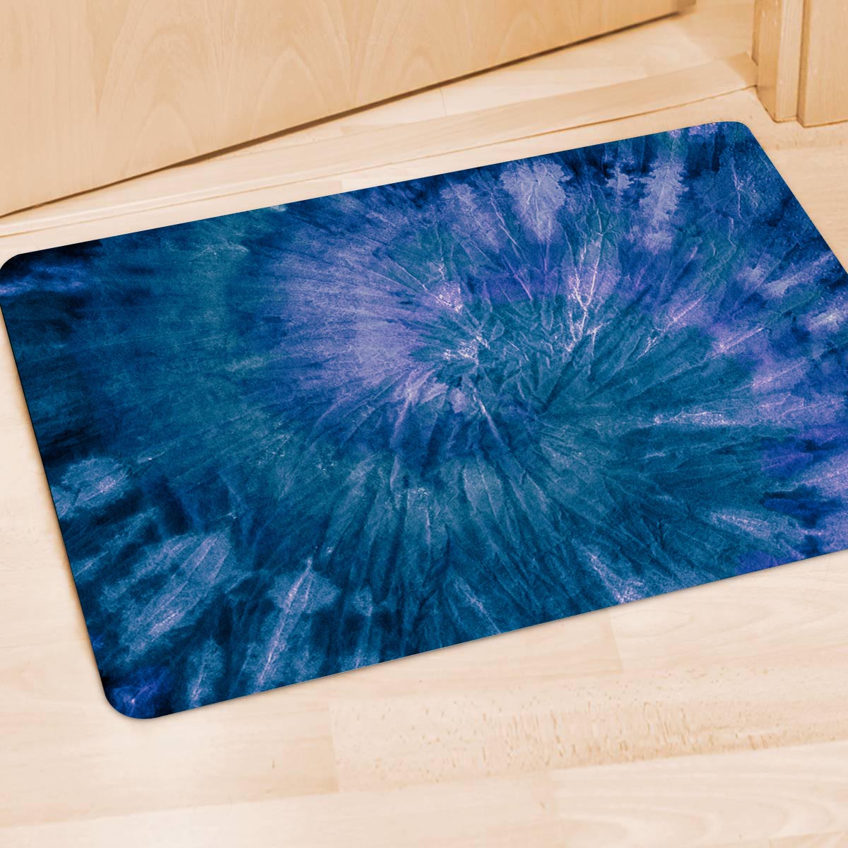 Tie Dye Blue Print Door Mat-grizzshop