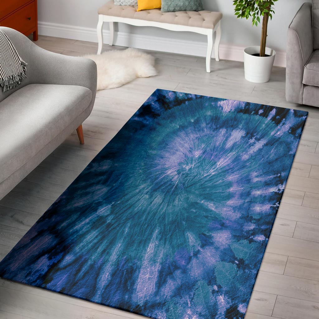 Tie Dye Blue Print Floor Mat-grizzshop