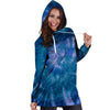 Tie Dye Blue Print Hoodie Dress-grizzshop