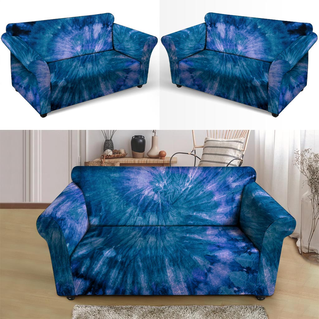 Tie Dye Blue Print Loveseat Cover-grizzshop