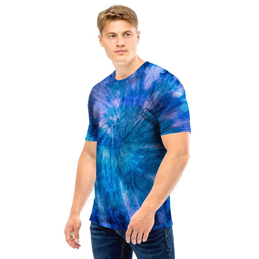 Tie Dye Blue Print Men T Shirt-grizzshop