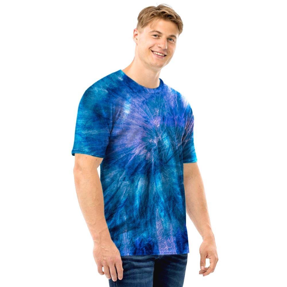 Tie Dye Blue Print Men T Shirt-grizzshop