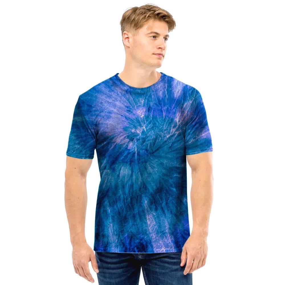 Tie Dye Blue Print Men T Shirt-grizzshop