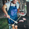 Tie Dye Blue Print Men's Apron-grizzshop