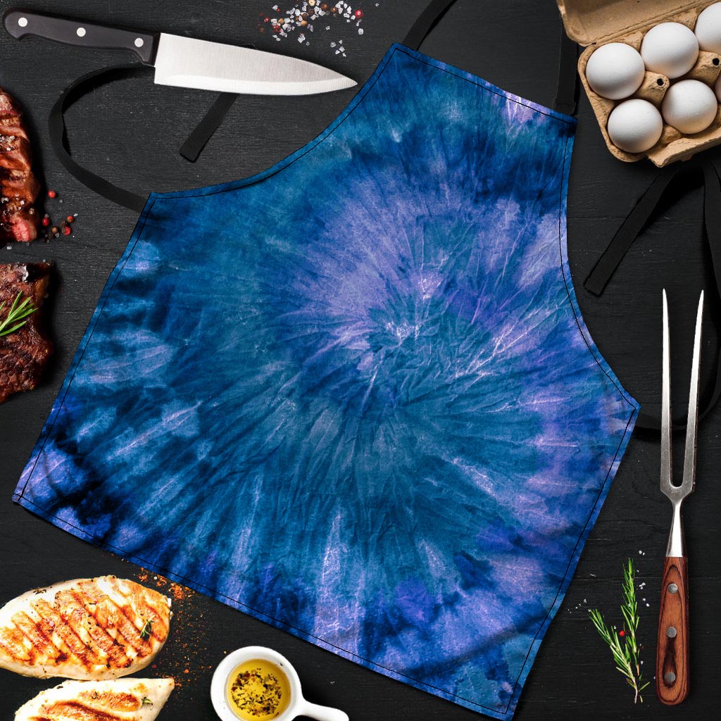 Tie Dye Blue Print Men's Apron-grizzshop