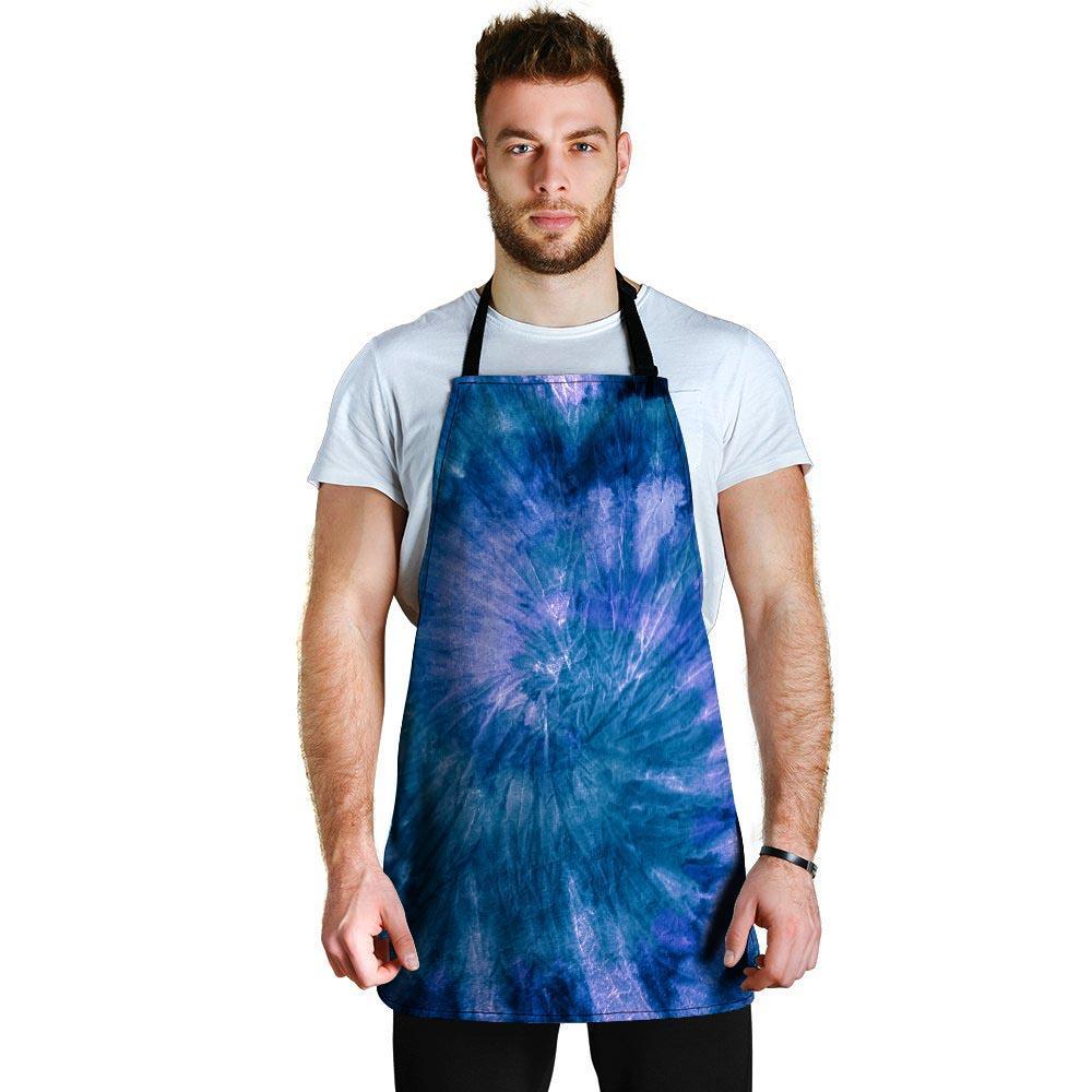 Tie Dye Blue Print Men's Apron-grizzshop