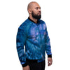 Tie Dye Blue Print Men's Bomber Jacket-grizzshop