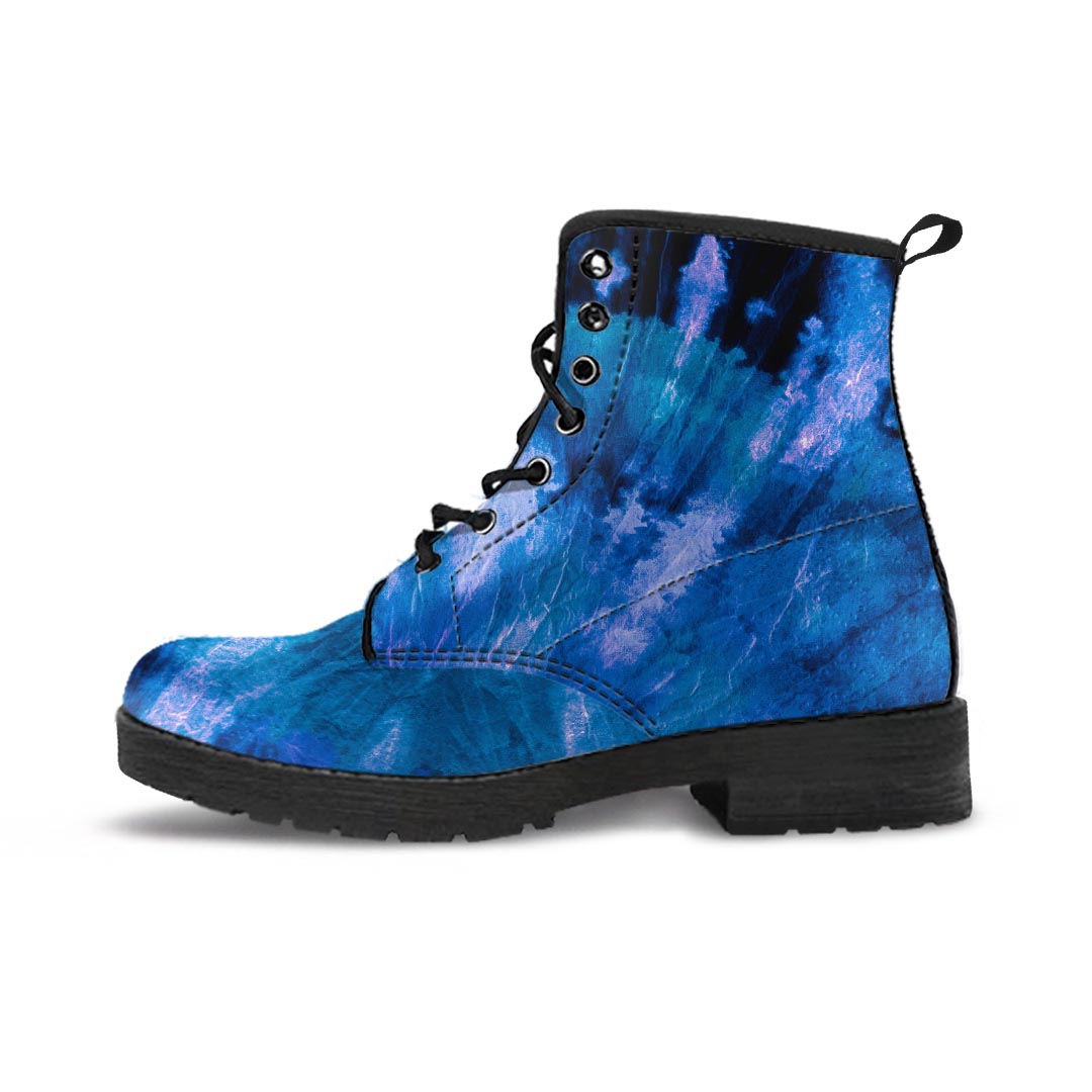 Tie Dye Blue Print Men's Boots-grizzshop