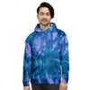 Tie Dye Blue Print Men's Hoodie-grizzshop