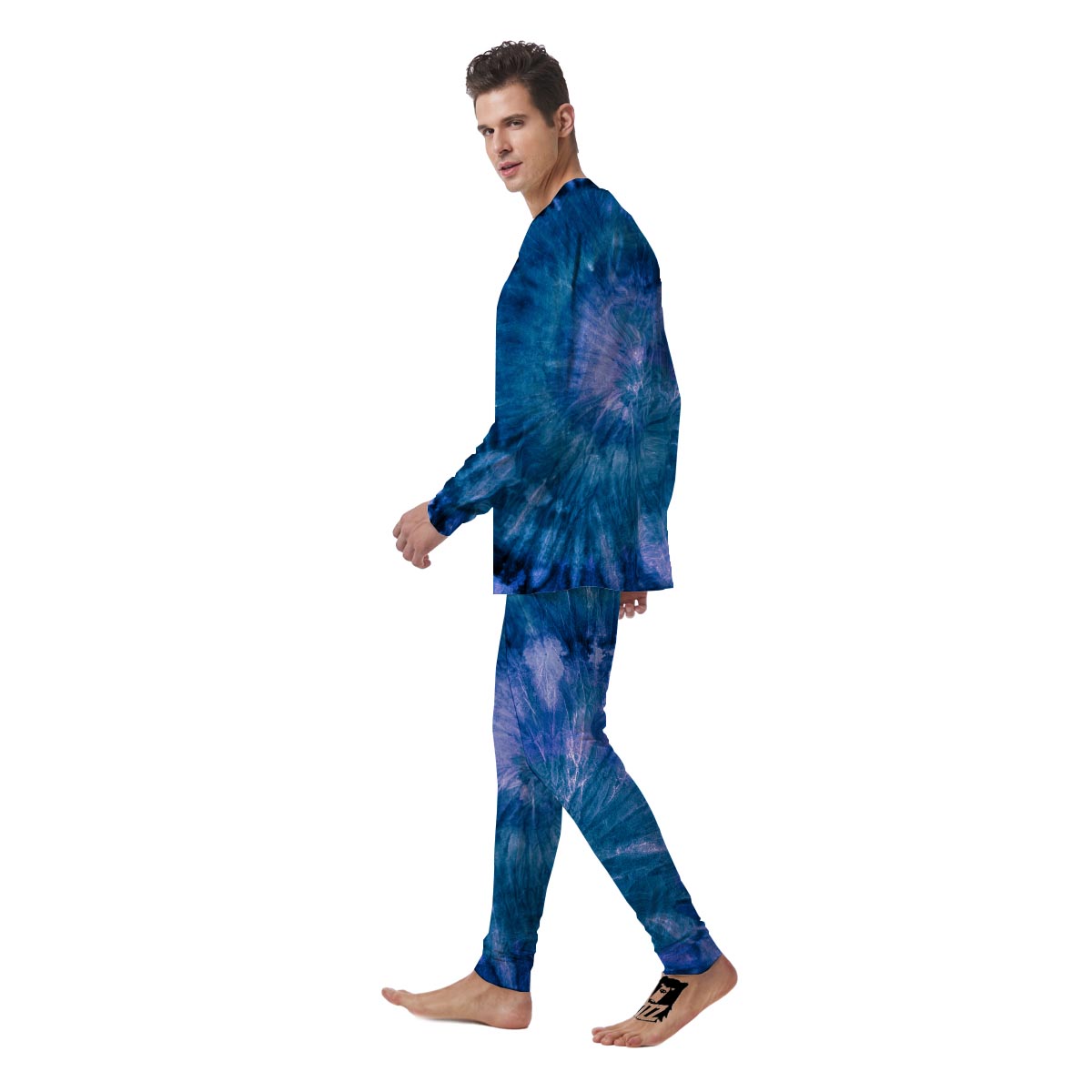 Tie Dye Blue Print Men's Pajamas-grizzshop