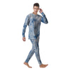 Tie Dye Blue Print Men's Pajamas-grizzshop