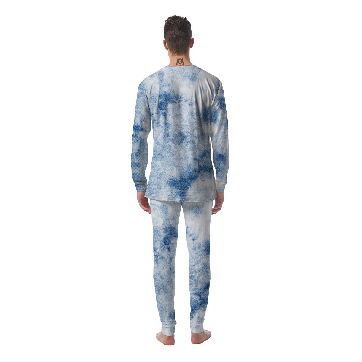 Tie Dye Blue Print Men's Pajamas-grizzshop