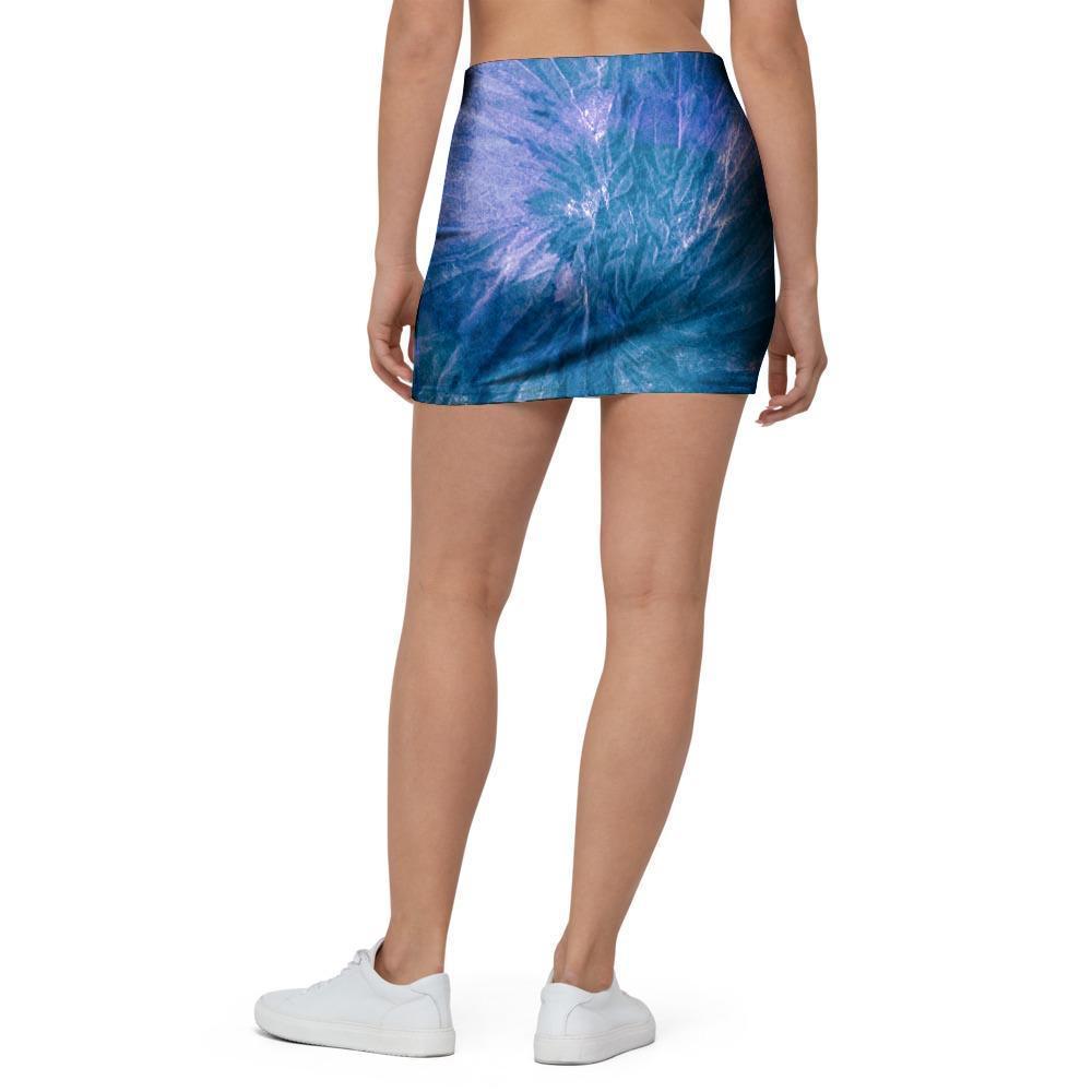 Tie Dye Blue Print Mini Skirt-grizzshop