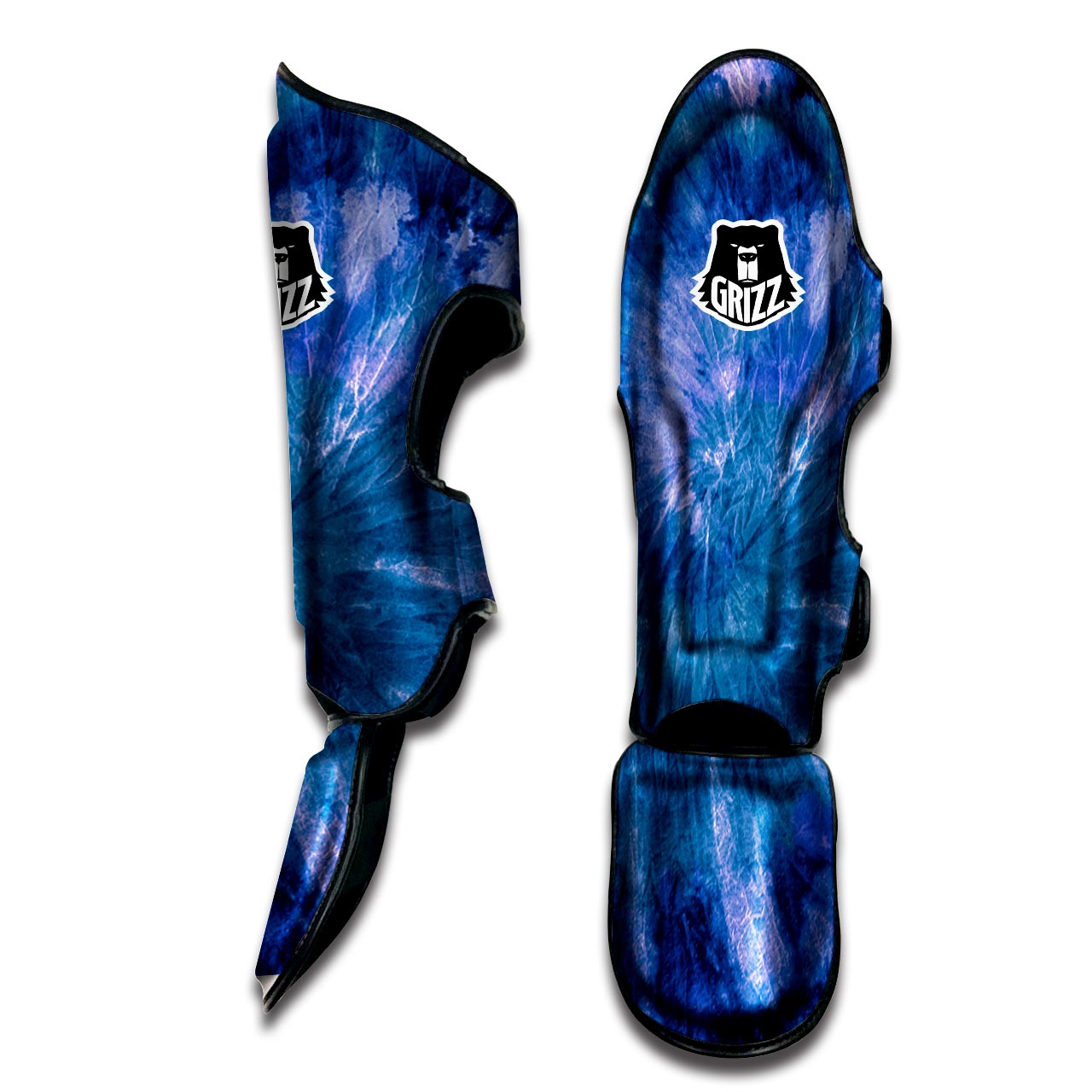 Tie Dye Blue Print Muay Thai Shin Guard-grizzshop