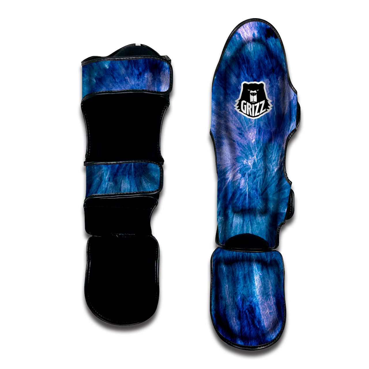 Tie Dye Blue Print Muay Thai Shin Guard-grizzshop