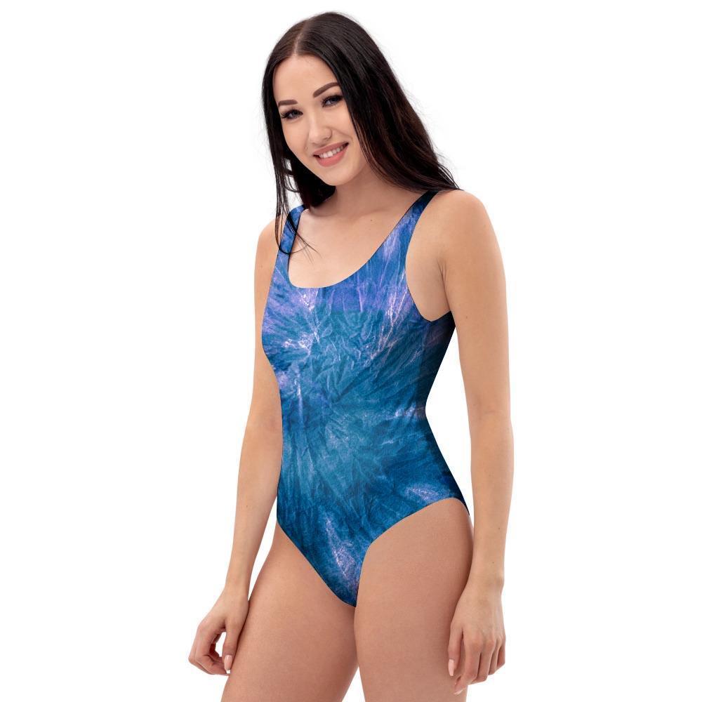 Tie Dye Blue Print One Piece Swimsuite-grizzshop