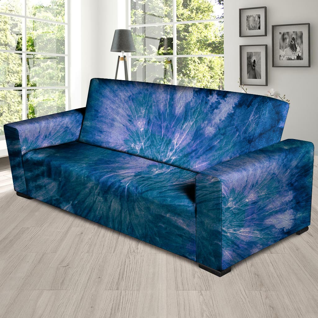 Tie Dye Blue Print Sofa Cover-grizzshop