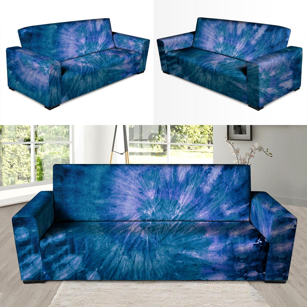 Tie Dye Blue Print Sofa Cover-grizzshop