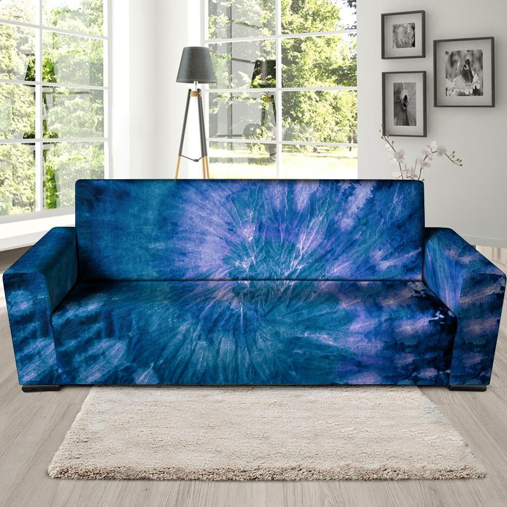 Tie Dye Blue Print Sofa Cover-grizzshop