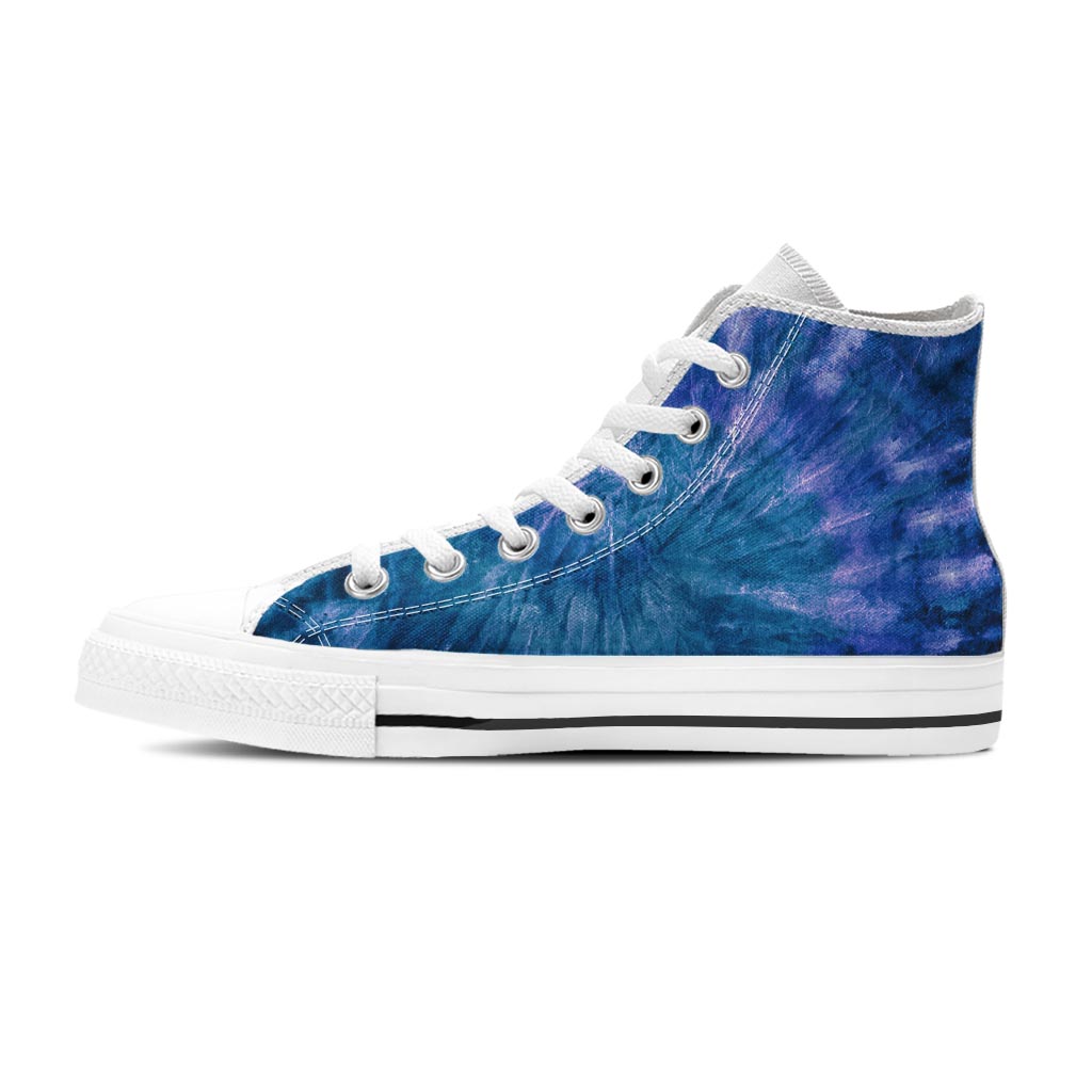 Tie Dye Blue Print Women's High Top Shoes-grizzshop