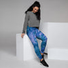 Tie Dye Blue Print Women's Joggers-grizzshop