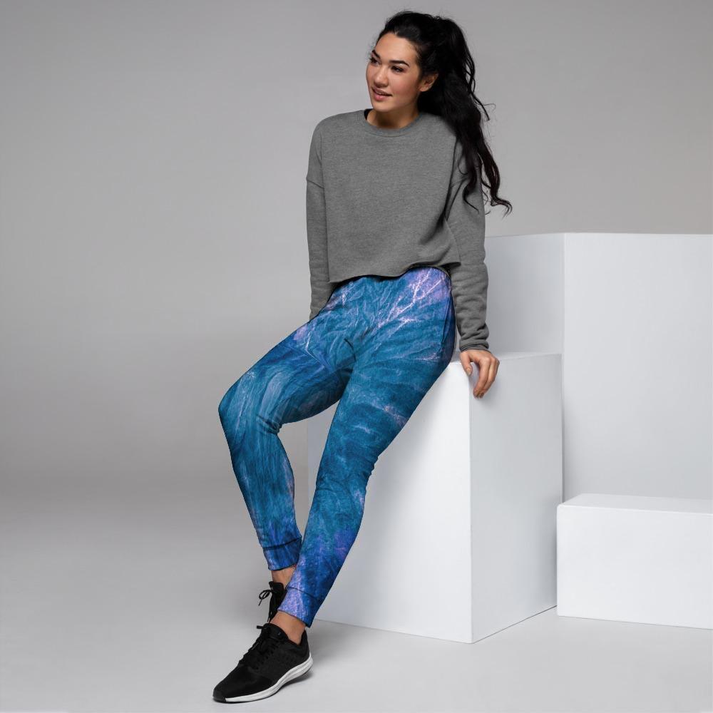 Tie Dye Blue Print Women's Joggers-grizzshop