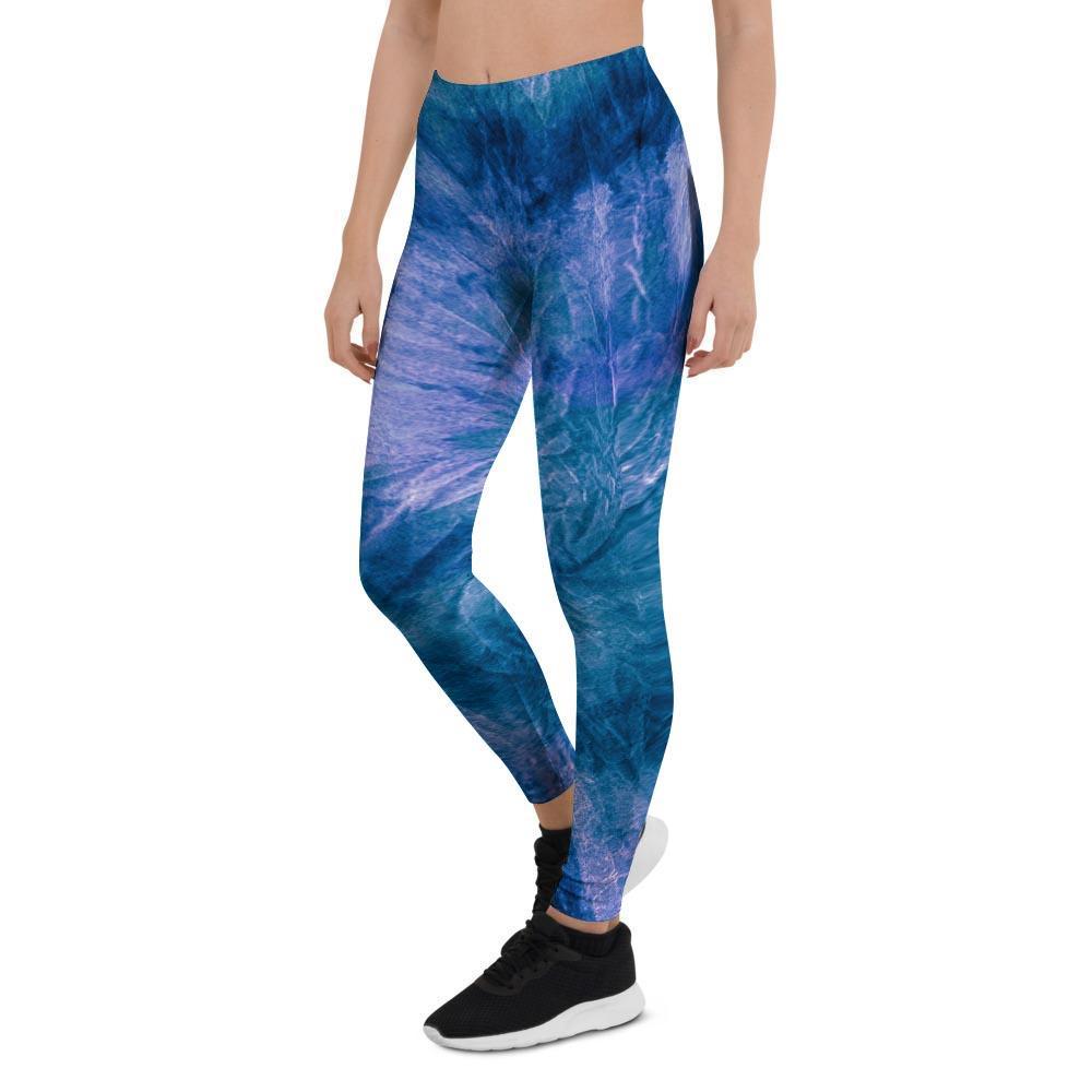 Tie Dye Blue Print Women's Leggings-grizzshop