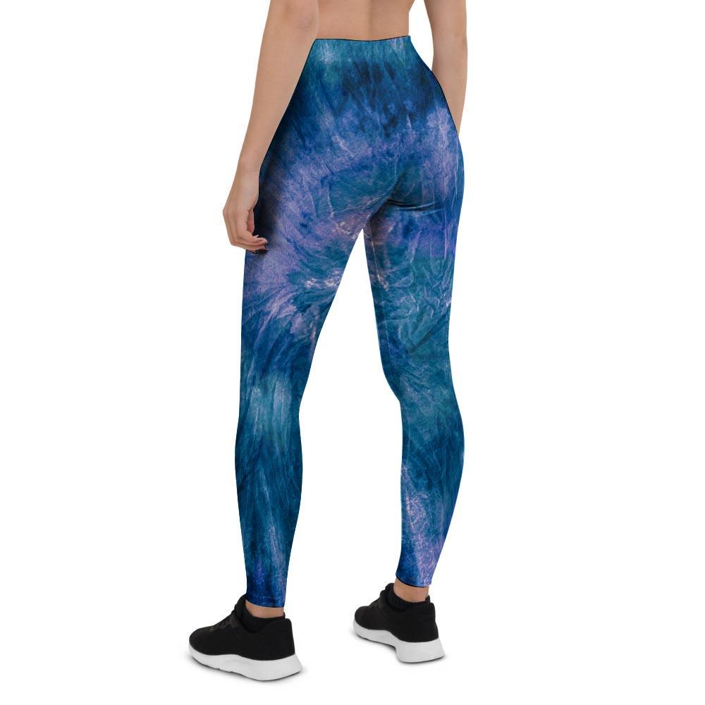 Tie Dye Blue Print Women's Leggings-grizzshop