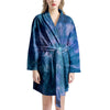 Tie Dye Blue Print Women's Robe-grizzshop