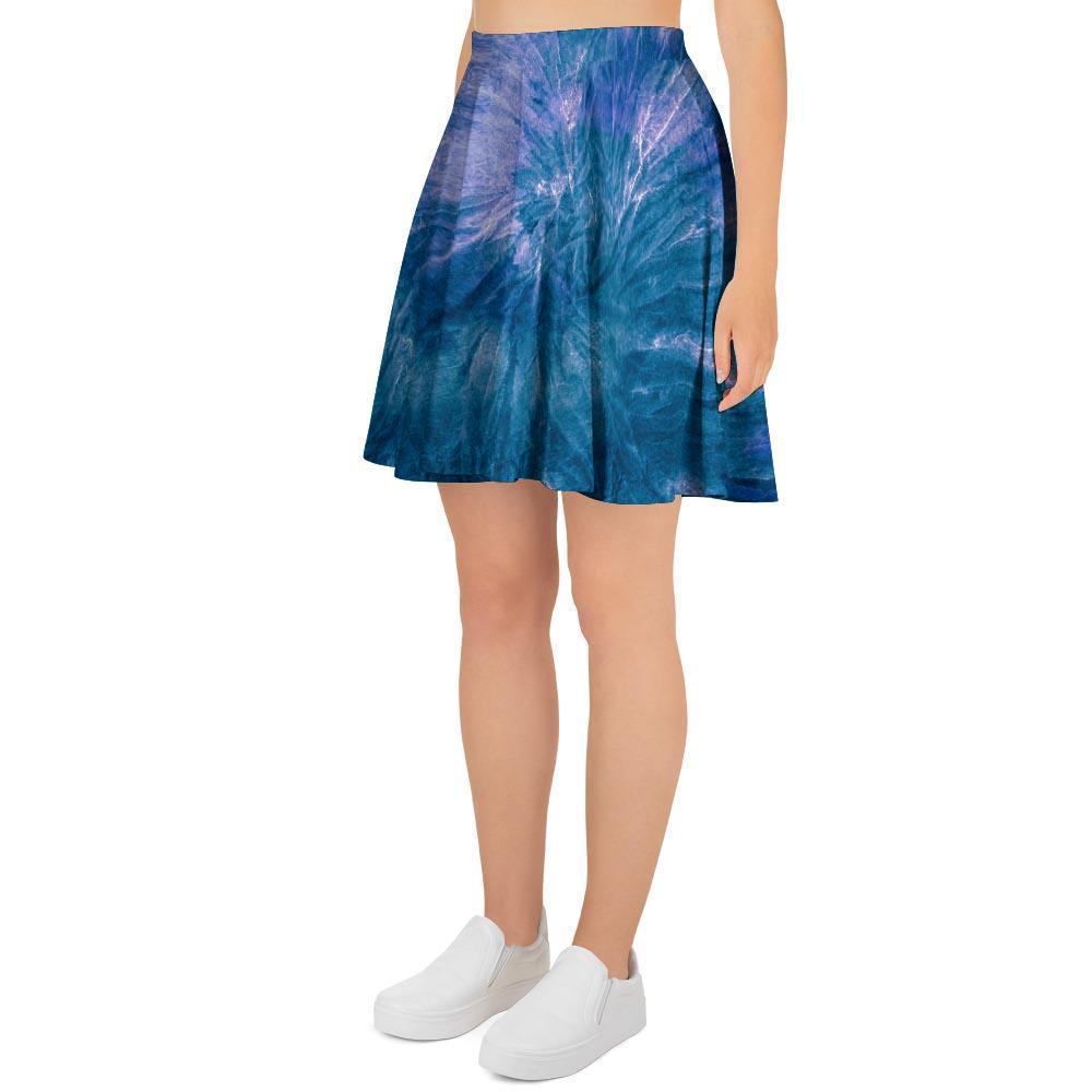 Tie Dye Blue Print Women's Skirt-grizzshop