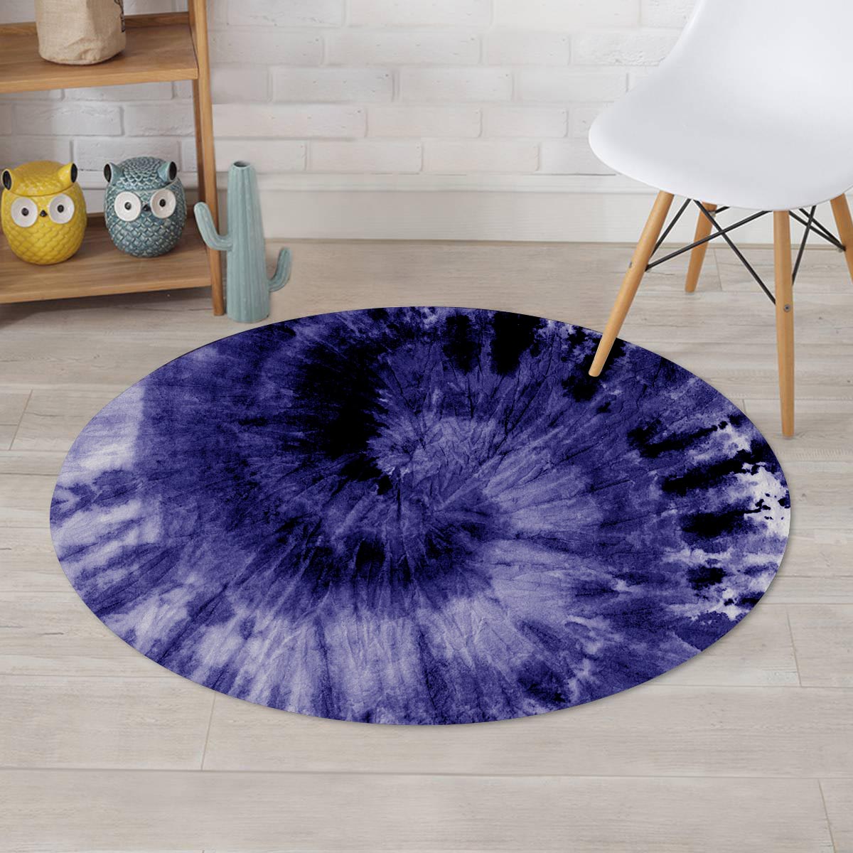 Tie Dye Blue Round Rug-grizzshop