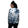 Tie Dye Blue Shibori Print Women's Bomber Jacket-grizzshop