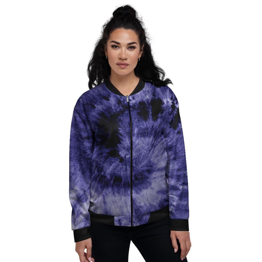 Tie Dye Blue Women's Bomber Jacket-grizzshop