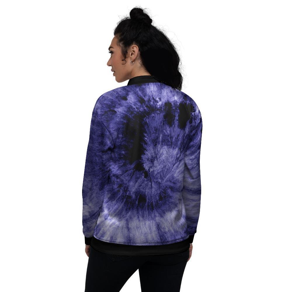 Tie Dye Blue Women's Bomber Jacket-grizzshop