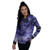 Tie Dye Blue Women's Bomber Jacket-grizzshop