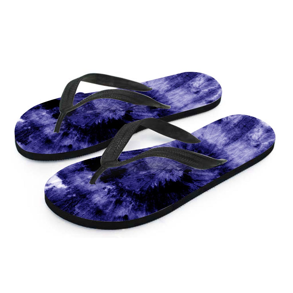 Tie Dye Blue Women's Flip Flops-grizzshop