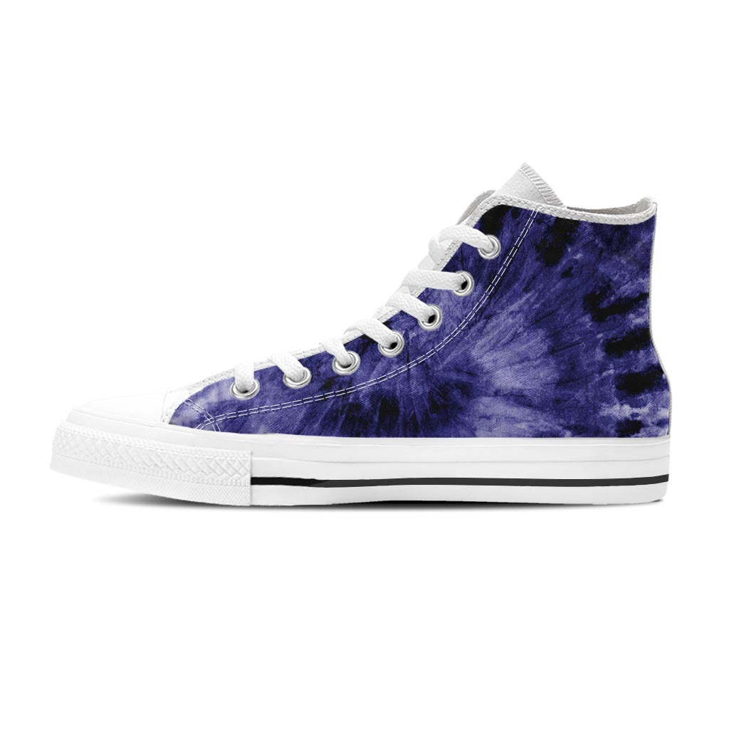 Tie Dye Blue Women's High Top Shoes-grizzshop