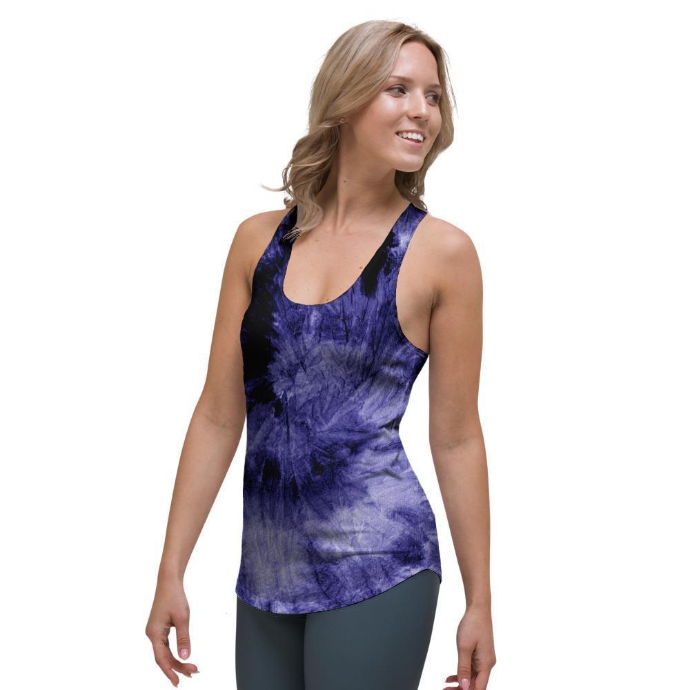 Tie Dye Blue Women's Racerback Tank Top-grizzshop