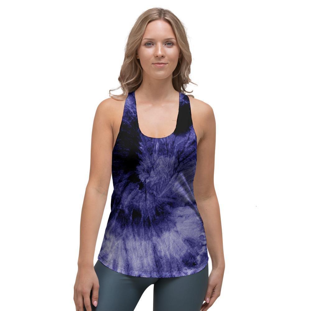 Tie Dye Blue Women's Racerback Tank Top-grizzshop