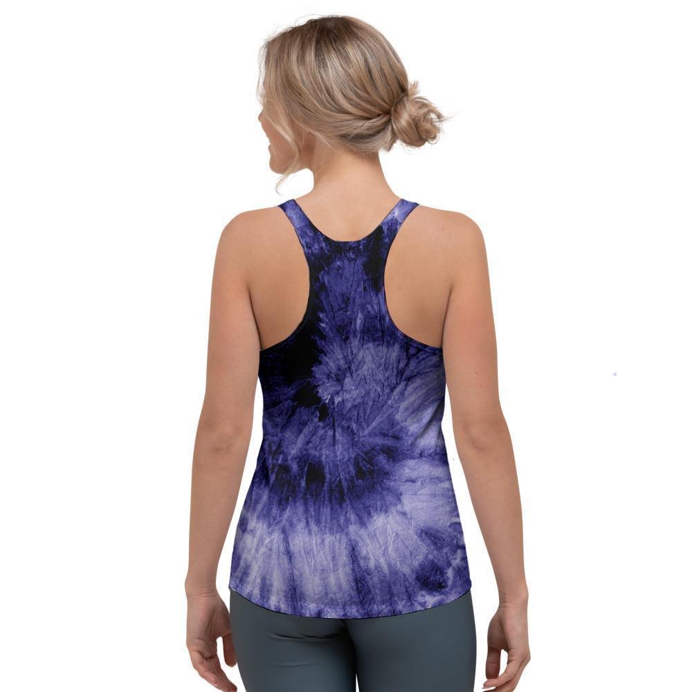 Tie Dye Blue Women's Racerback Tank Top-grizzshop