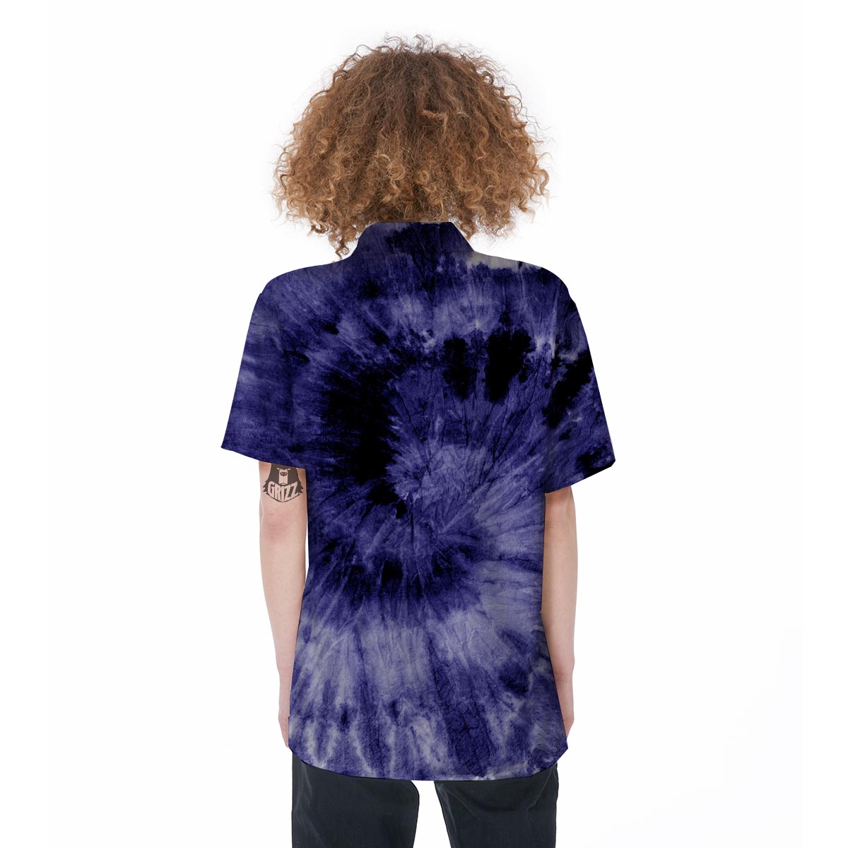 Tie Dye Blue Women's Short Sleeve Shirts-grizzshop
