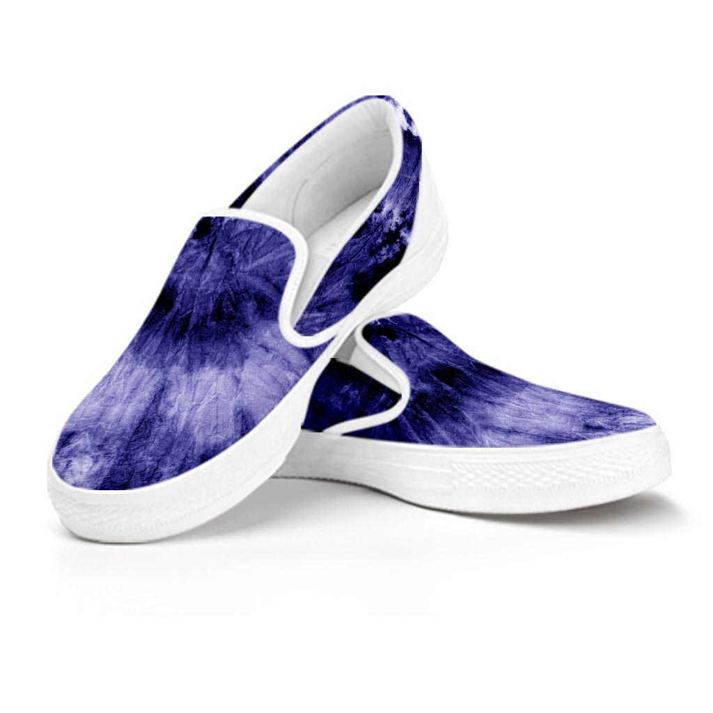 Tie Dye Blue Women's Slip On Sneakers-grizzshop
