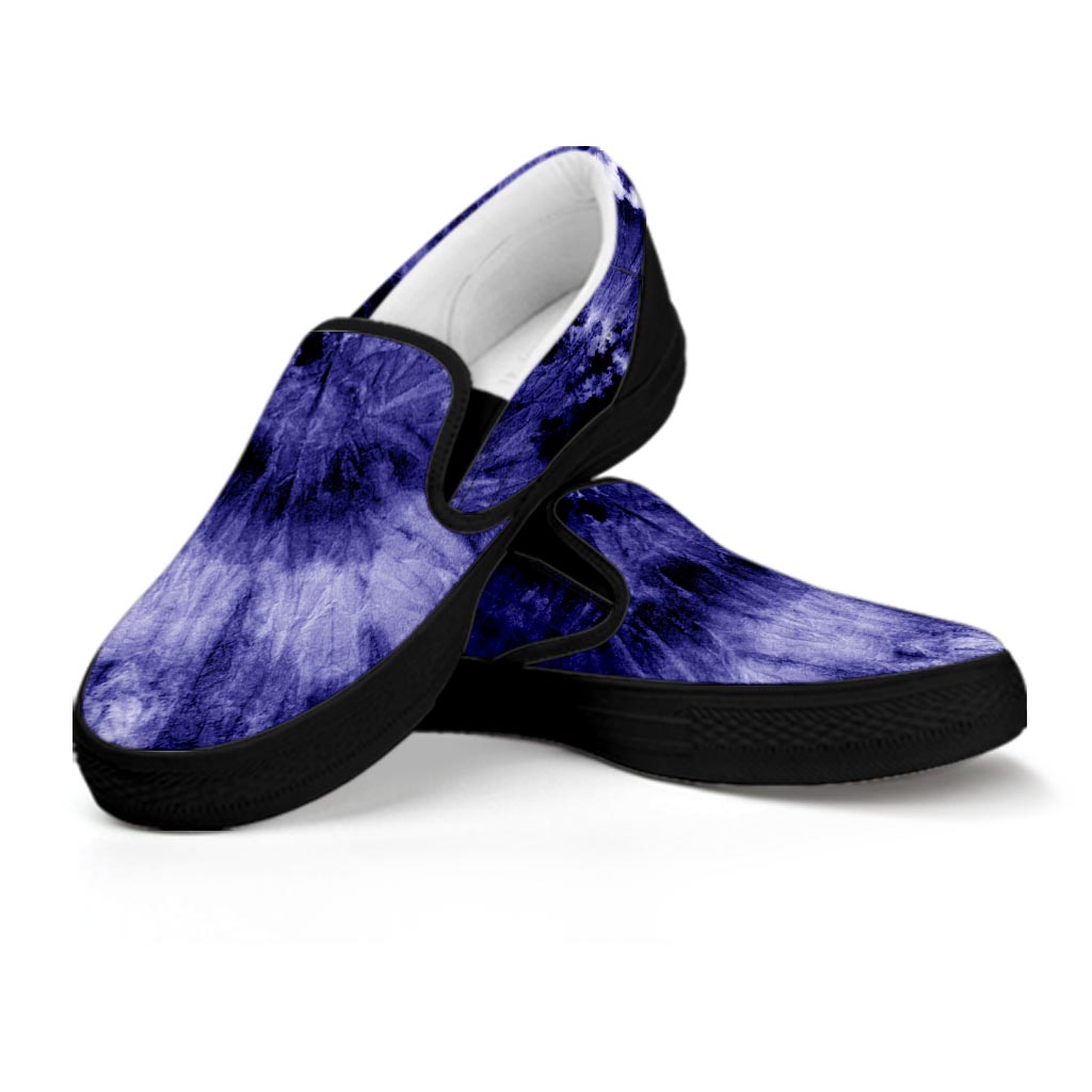 Tie Dye Blue Women's Slip On Sneakers-grizzshop