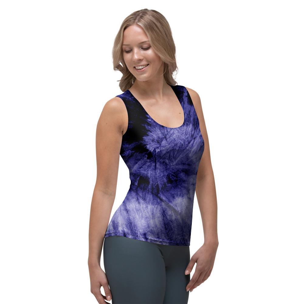 Tie Dye Blue Women's Tank Top-grizzshop