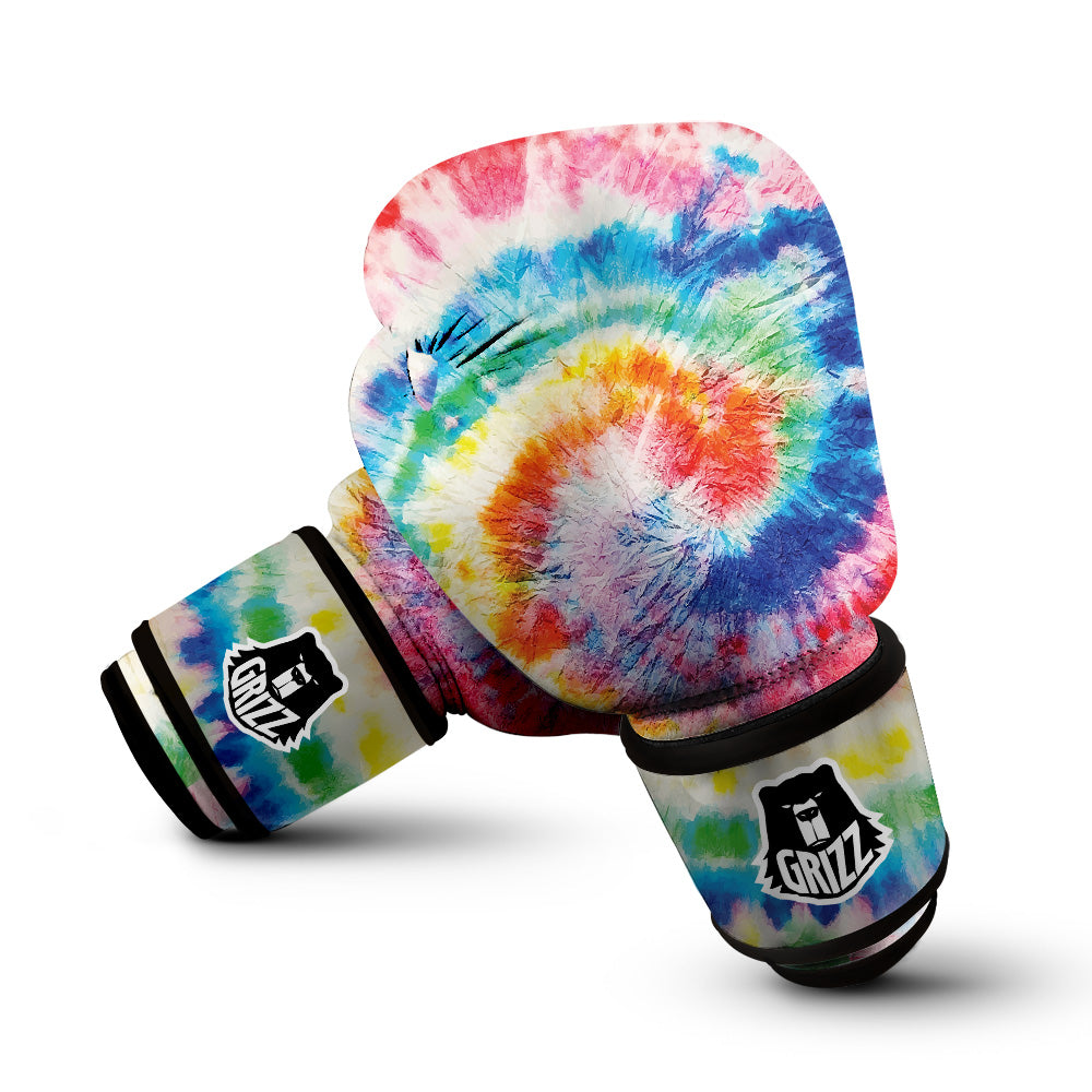 Tie Dye Bright Spiral Print Boxing Gloves-grizzshop