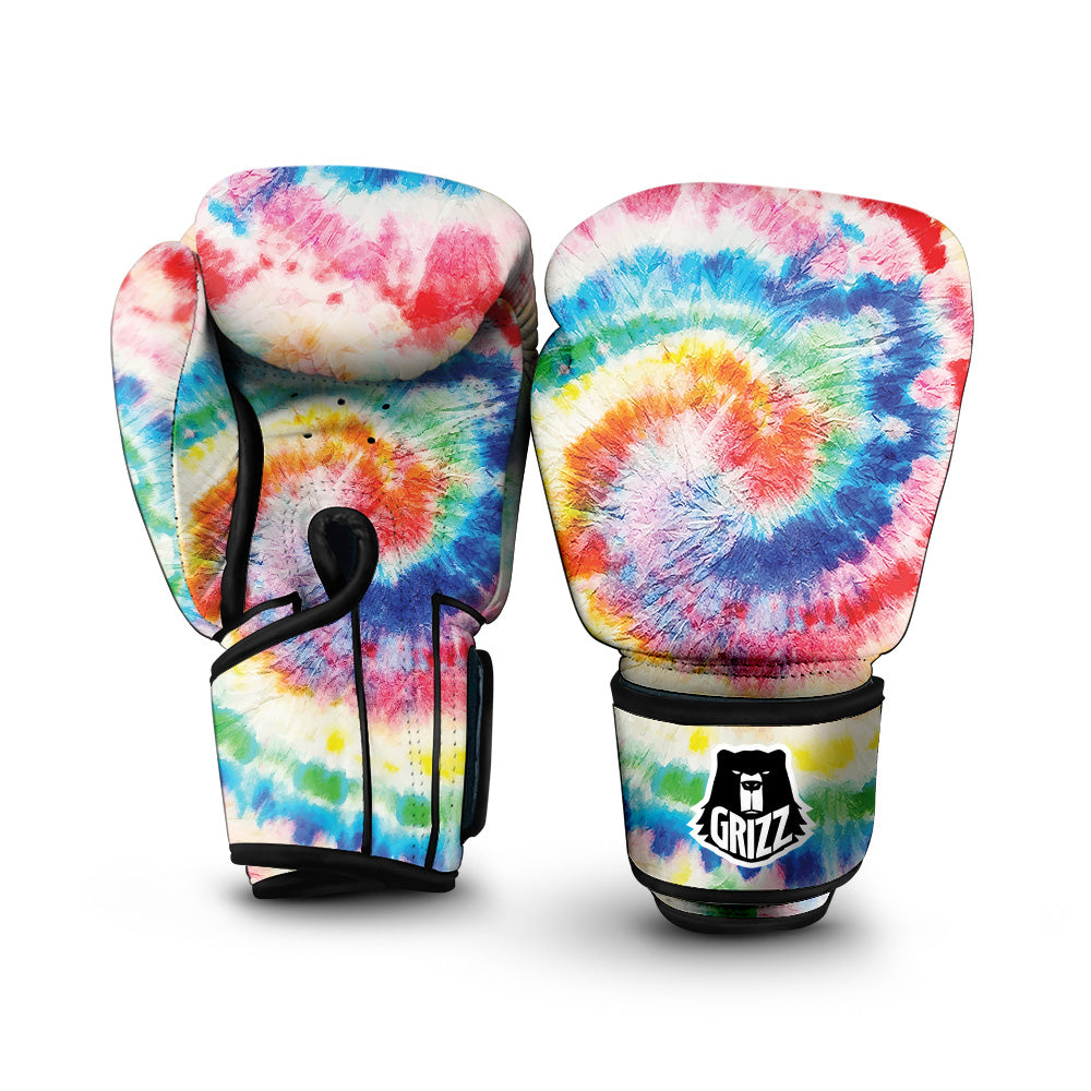 Tie Dye Bright Spiral Print Boxing Gloves-grizzshop