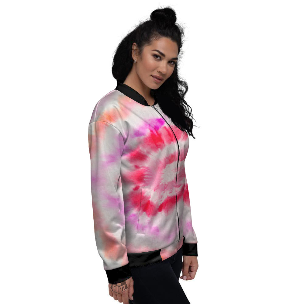 Tie Dye Circle Print Women's Bomber Jacket-grizzshop