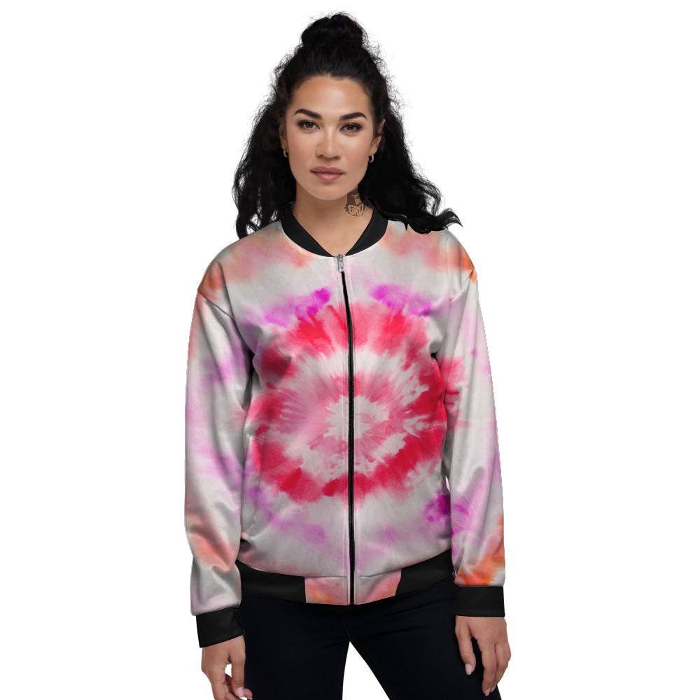 Tie Dye Circle Print Women's Bomber Jacket-grizzshop