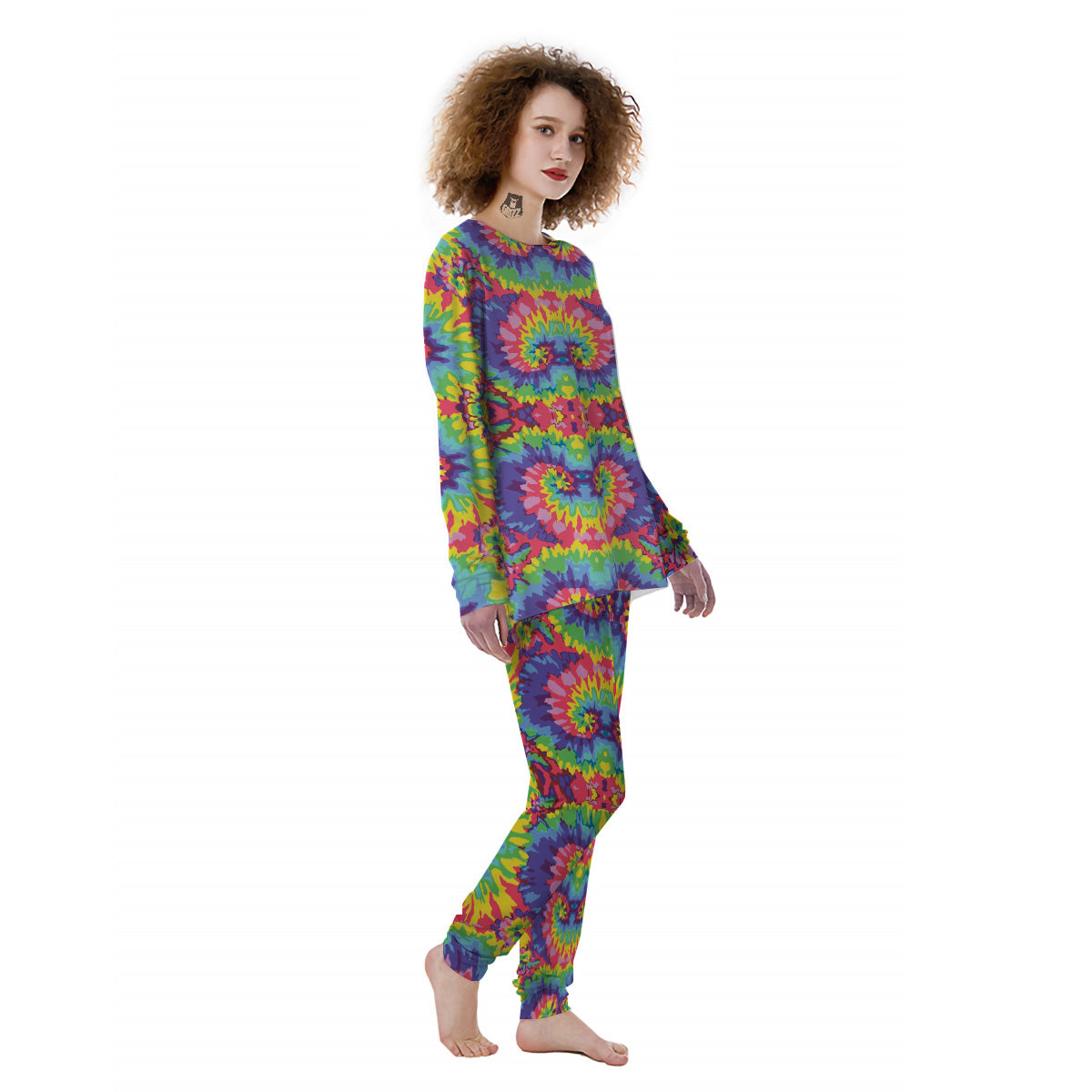 Tie Dye Colorful Abstract Print Pattern Women's Pajamas-grizzshop
