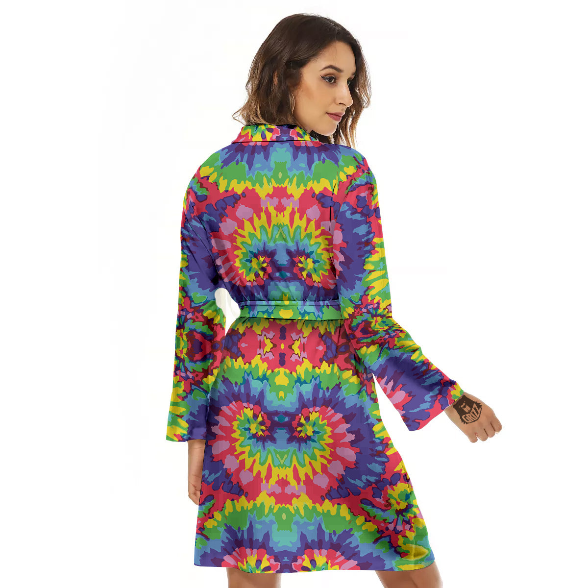 Tie Dye Colorful Abstract Print Pattern Women's Robe-grizzshop